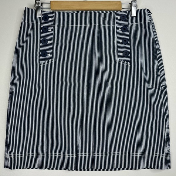 Talbots Striped Engineer Side Zip Lined Stretch Skirt Womens Size 8 - Picture 7 of 7